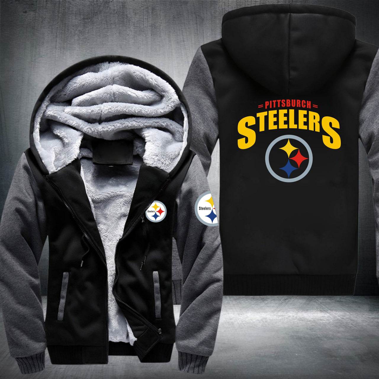 NFL PITTSBURGH STEELERS LOGO THICK FLEECE JACKET