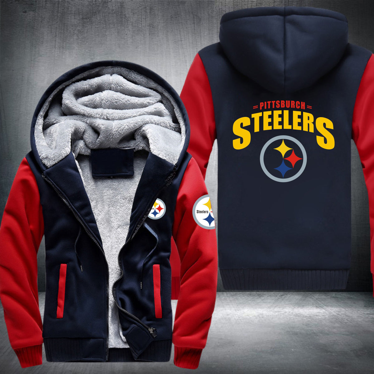 NFL PITTSBURGH STEELERS LOGO THICK FLEECE JACKET