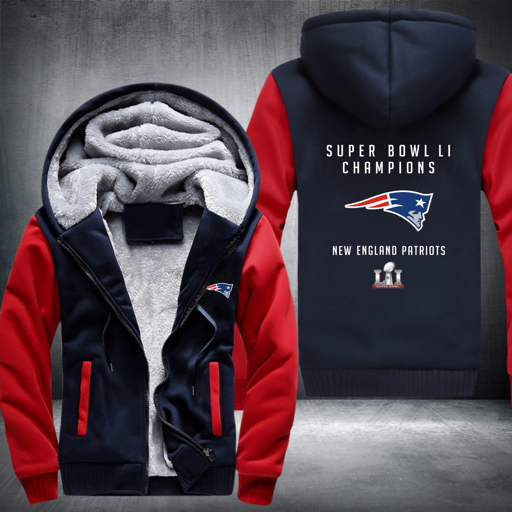 NFL SUPER BOWL LI CHAMPIONS NEW ENGLAND PATRIOTS THICK FLEECE JACKET