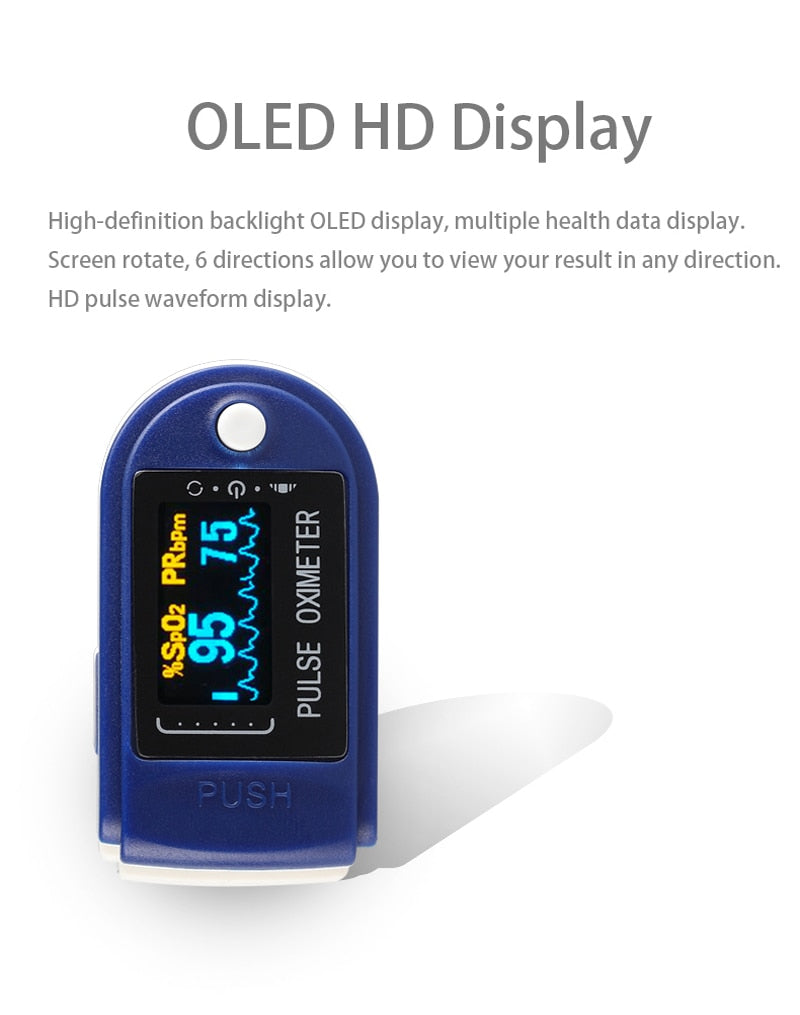 Health Care LED Digital Fingertip Pulse Oximeter