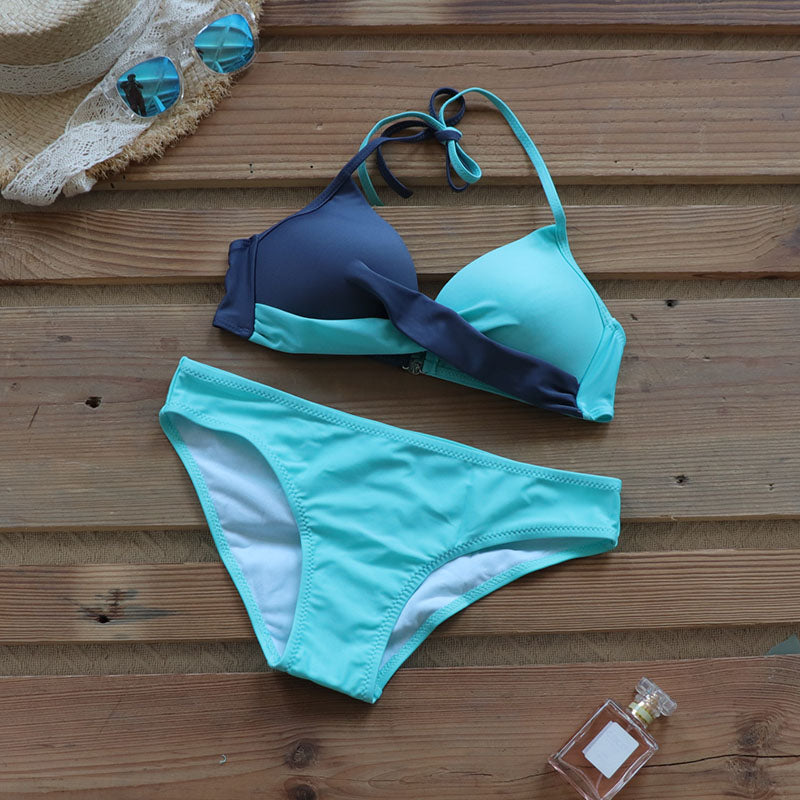 Wire Free Women Sexy Push Up Bikinis Set Swimwear