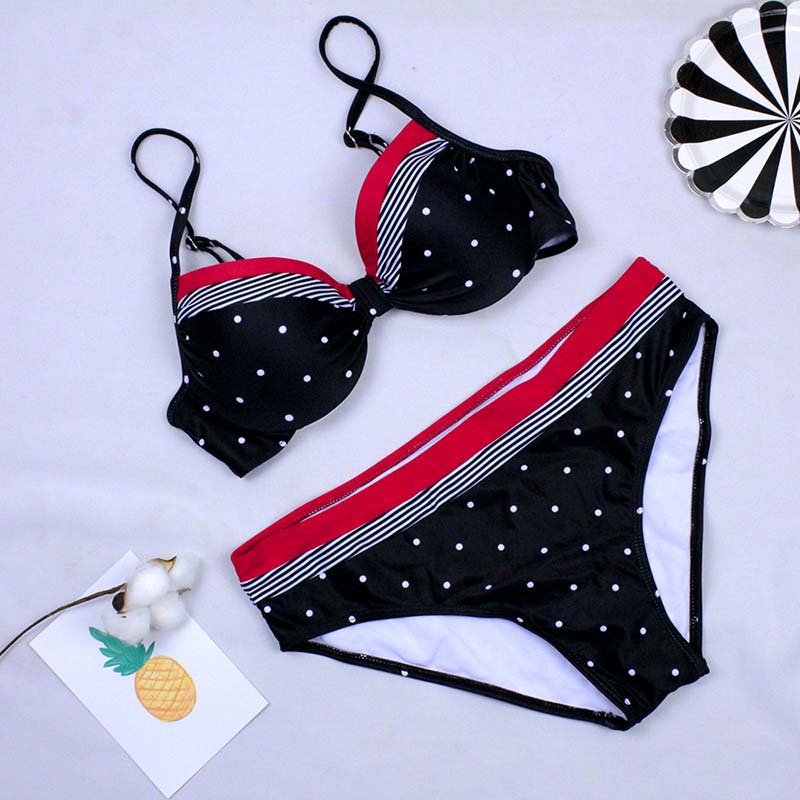 Underwire Mid-waist Bandage Bikini Swimwear