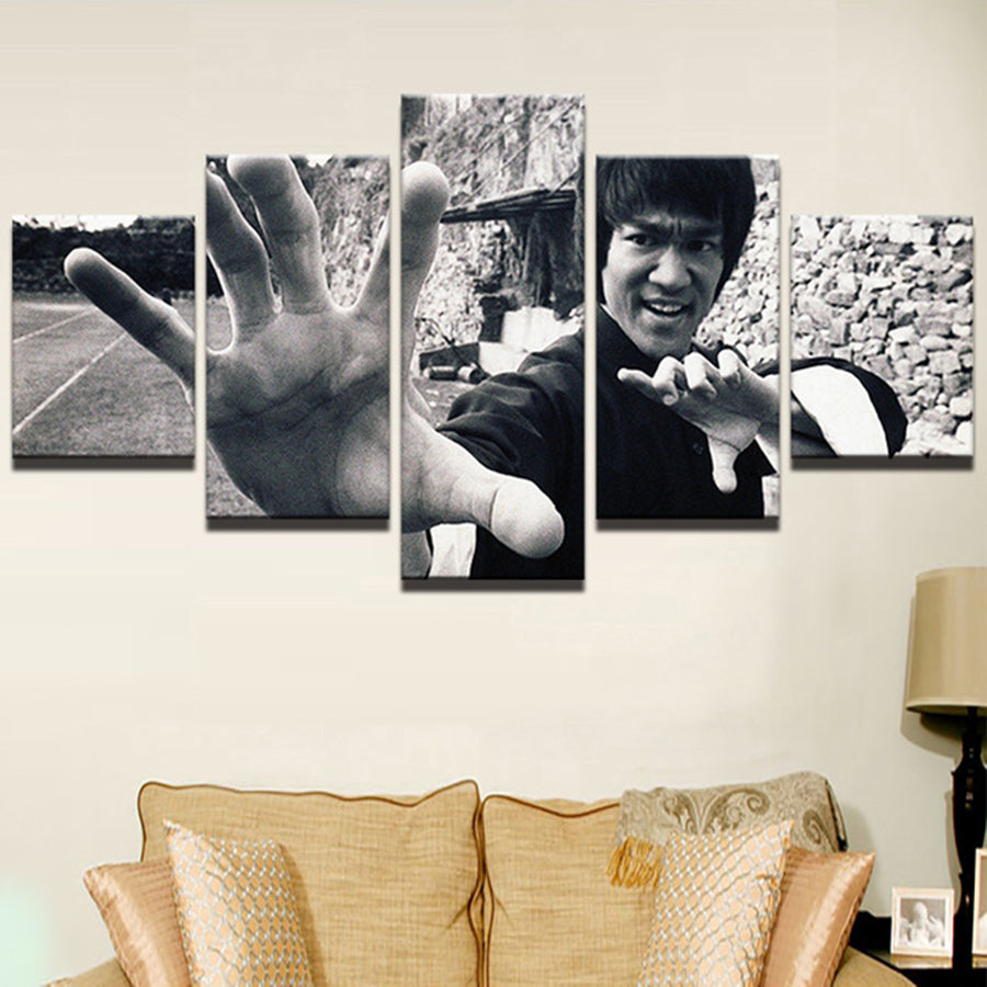 Bruce Lee Framed Canvas Poster Wall Art Print Set