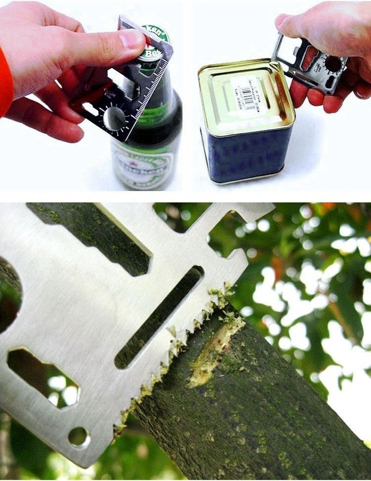 11 in 1 Multifunction Outdoor Hunting Survival Camping Pocket Military Credit Card Knife Multitool