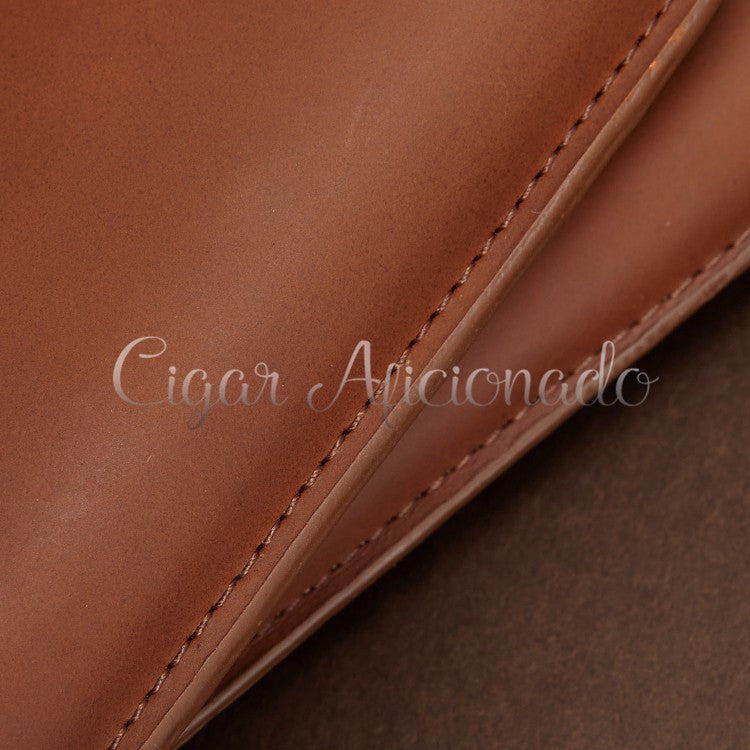 Gorgeous Portable Brown Leather Cigar Case Travel Holder 2 Cigar Tubes with Black Gift Box