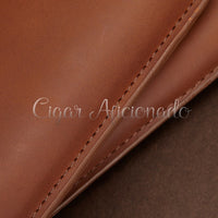 Thumbnail for Gorgeous Portable Brown Leather Cigar Case Travel Holder 2 Cigar Tubes with Black Gift Box