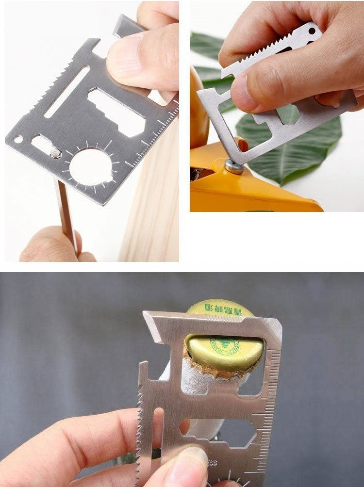 11 in 1 Multifunction Outdoor Hunting Survival Camping Pocket Military Credit Card Knife Multitool