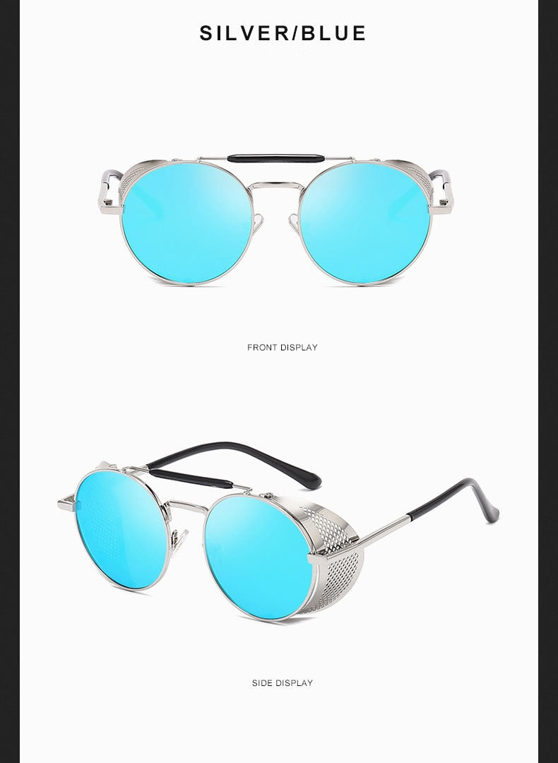 Retro Round Steampunk Sunglasses for Men and Women