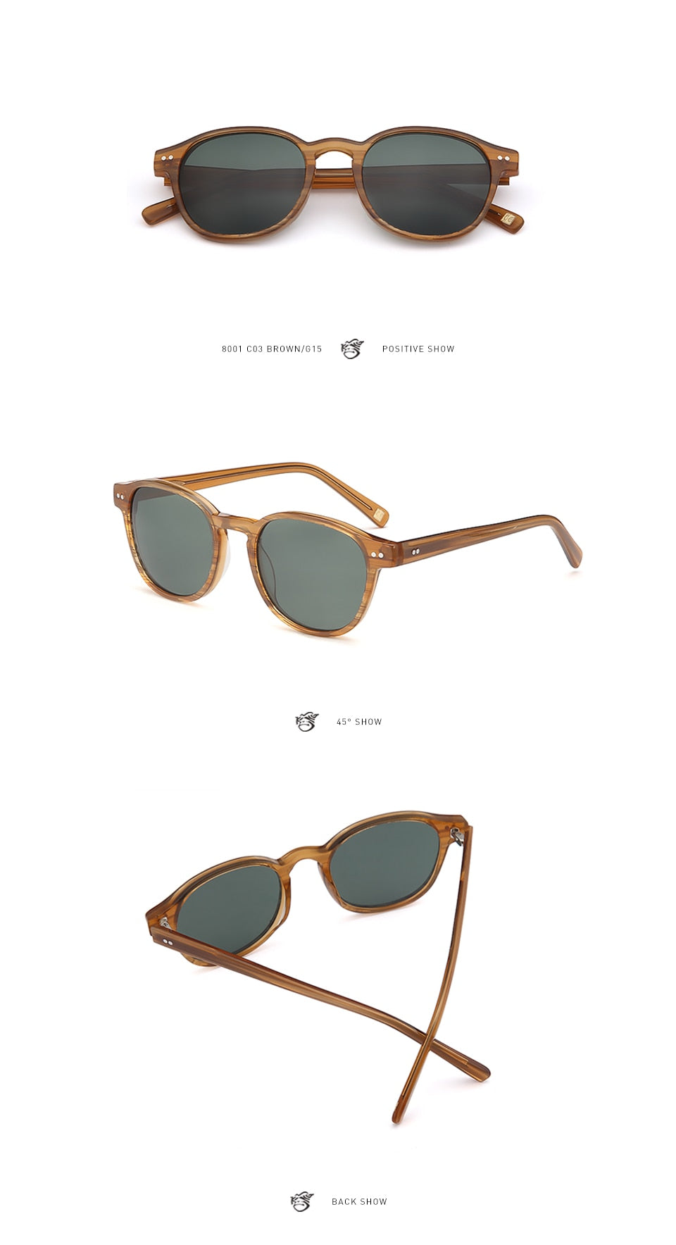 Vintage Designer Men Polarized Sunglasses