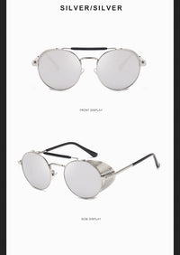 Thumbnail for Retro Round Steampunk Sunglasses for Men and Women