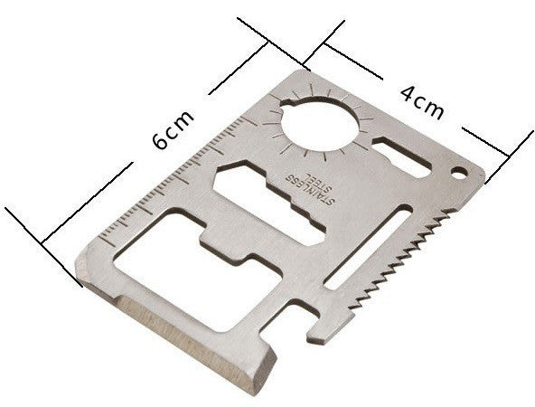 11 in 1 Multifunction Outdoor Hunting Survival Camping Pocket Military Credit Card Knife Multitool