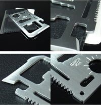 Thumbnail for 11 in 1 Multifunction Outdoor Hunting Survival Camping Pocket Military Credit Card Knife Multitool