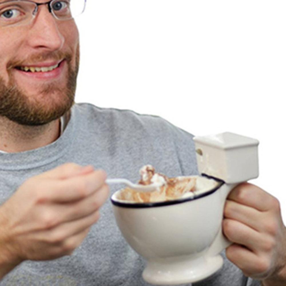 Creative and funny toilet shaped ceramic mug for multipurpose use