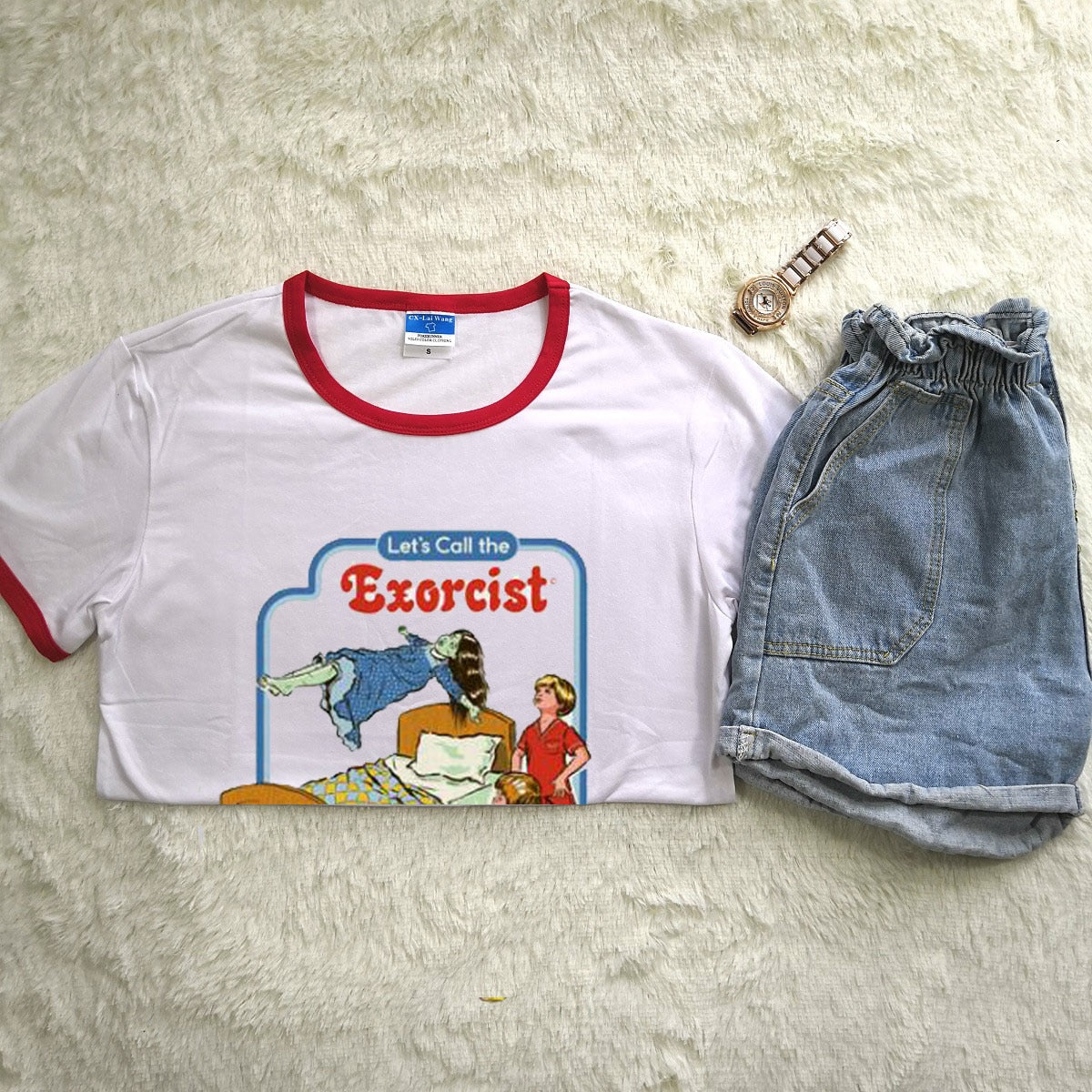 Let's Call The Exorcist Childhood Spoof Tshirt