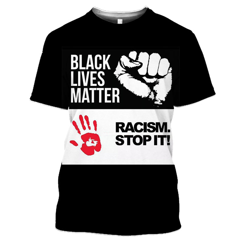 Black Lives Matter Men's Knitted Polyester T-Shirt