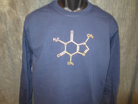 Thumbnail for Caffeine Molecule Navy Blue Tshirt With Yellow Print - TshirtNow.net - 4