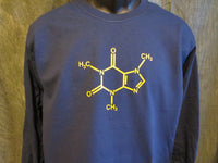 Thumbnail for Caffeine Molecule Navy Blue Tshirt With Yellow Print - TshirtNow.net - 6
