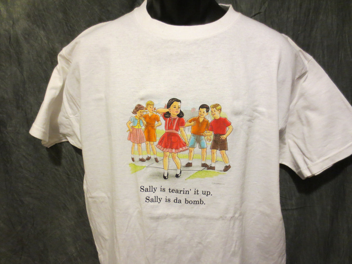 Childhood Sally is Tearin it Up, Sally is Da Bomb Adult White Tshirt - TshirtNow.net - 6