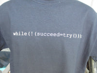 Thumbnail for Try and Try Again (Computer Code) Black Tshirt With White Print - TshirtNow.net - 3