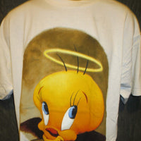 Thumbnail for Tweety Angel Adult White Size L Large Tshirt - TshirtNow.net - 3