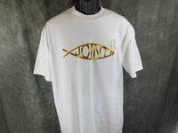Thumbnail for Darwin Joint Spoof Logo White Tshirt Size L - TshirtNow.net - 2