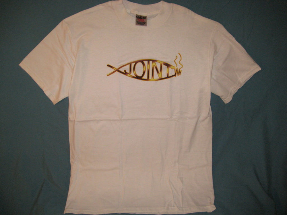 Darwin Joint Spoof Logo White Tshirt Size L - TshirtNow.net - 1