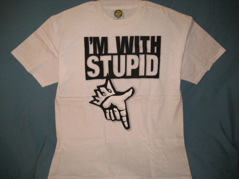 I'm With Stupid Adult White Size XL Extra Large Tshirt - TshirtNow.net
