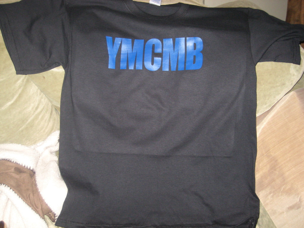 Ymcmb Tshirt: Black With Blue Print - TshirtNow.net - 4