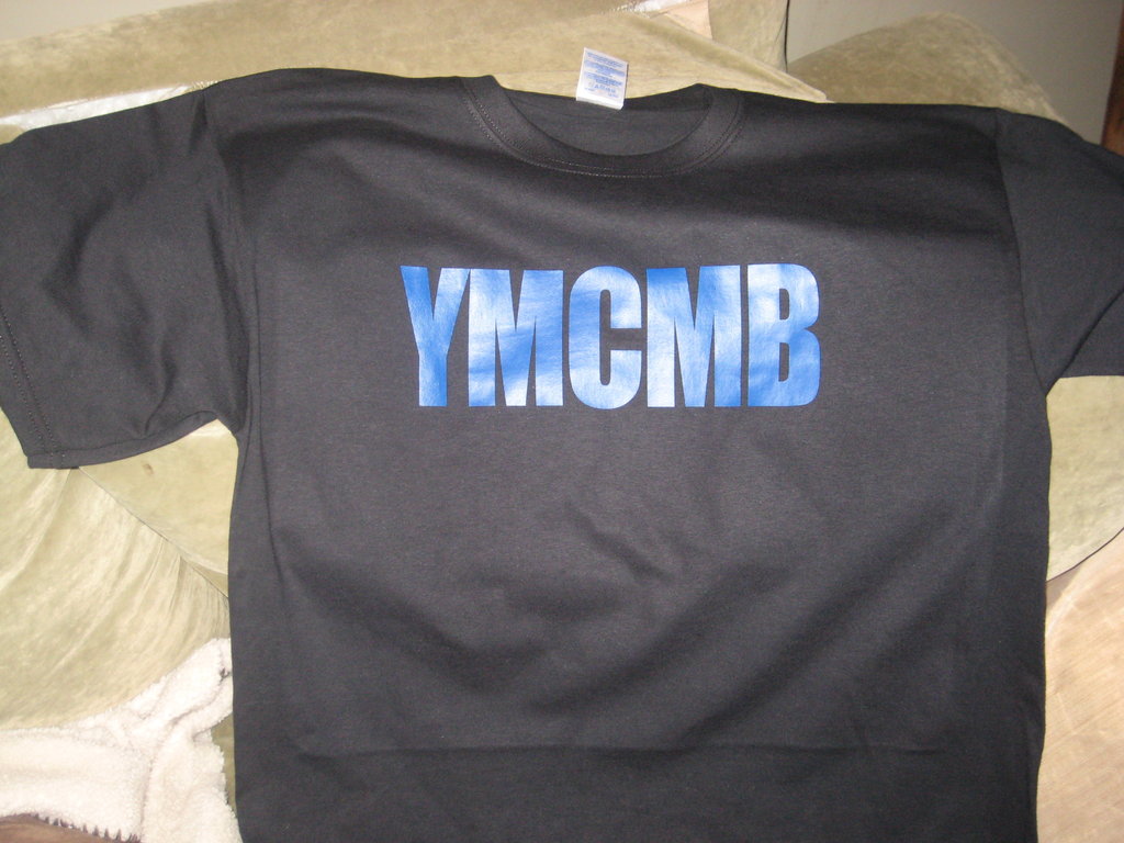 Ymcmb Tshirt: Black With Blue Print - TshirtNow.net - 5