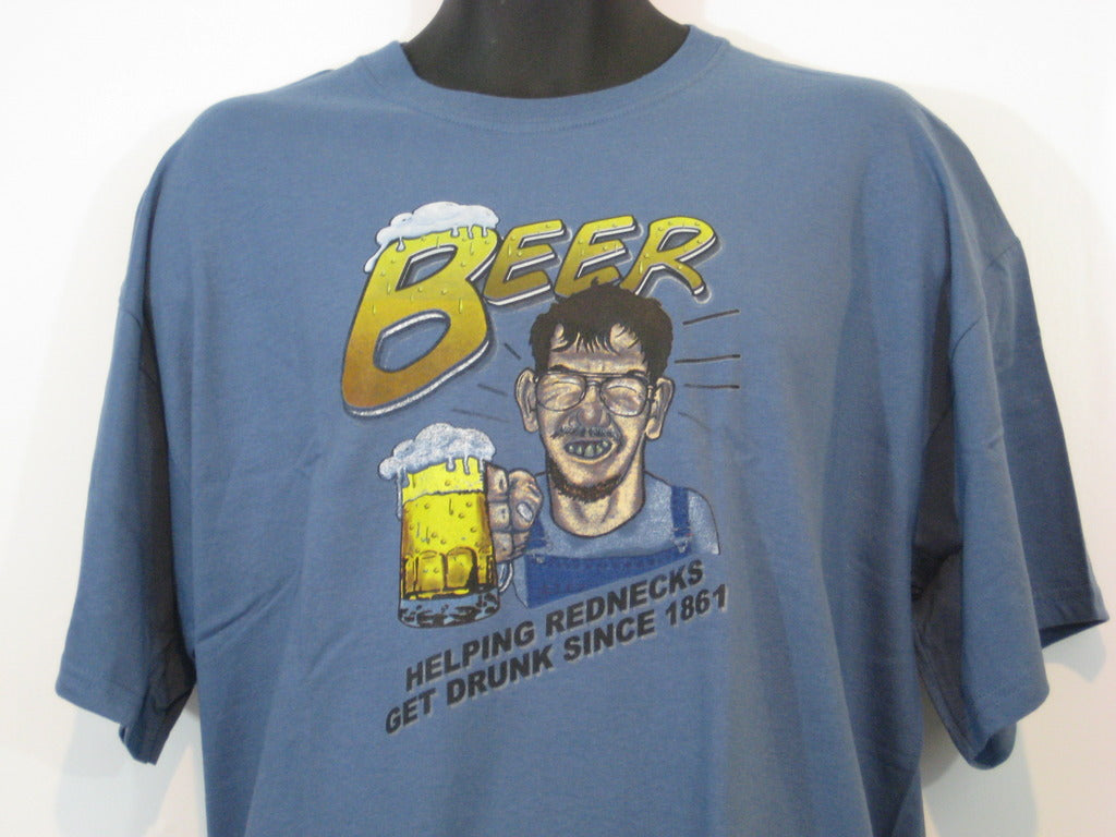 Beer...making Rednecks Drunk Tshirt: Blue Colored Tshirt - TshirtNow.net - 1
