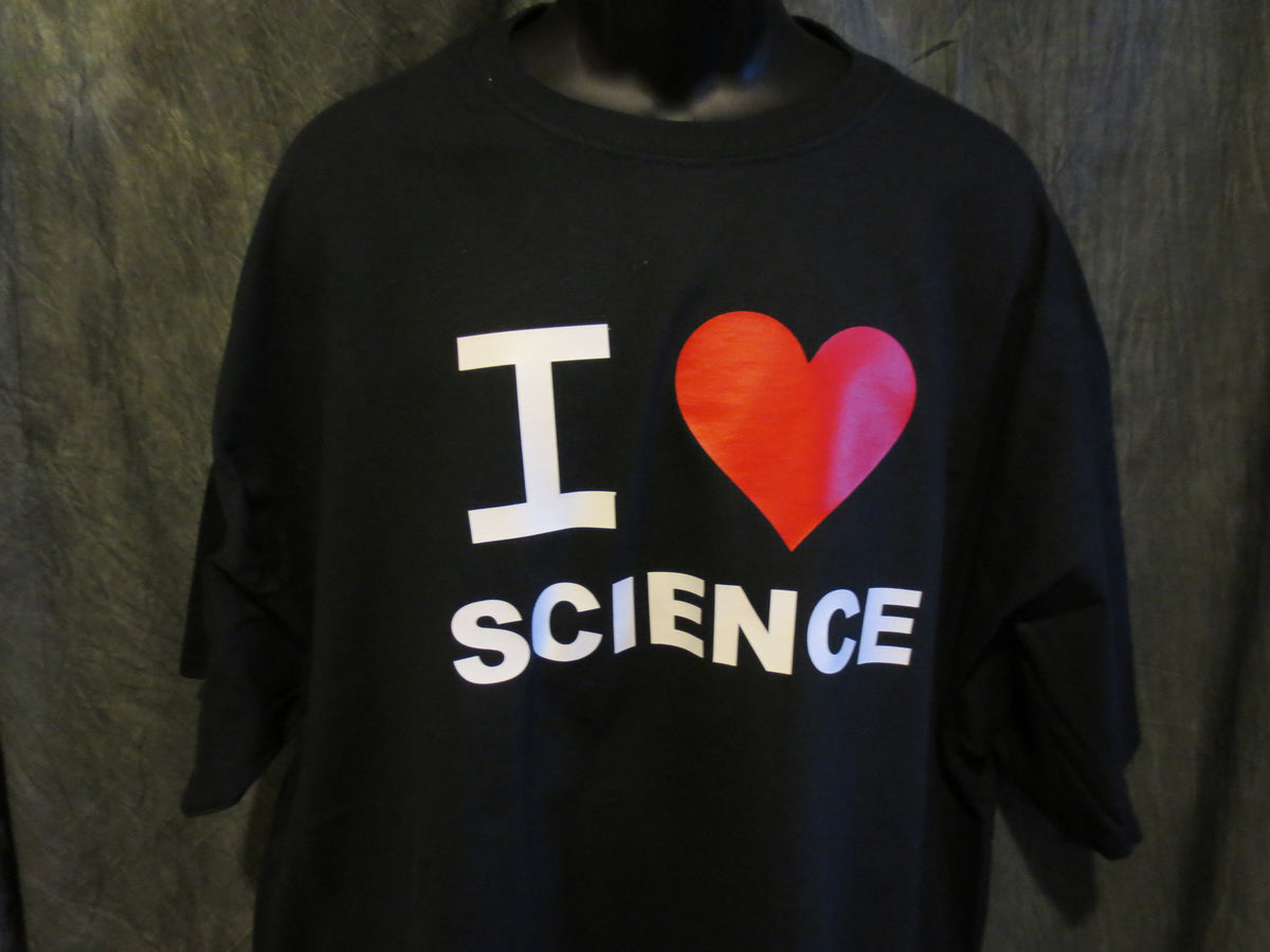 I Love Science Tshirt: Black With Red & White Print - TshirtNow.net - 4