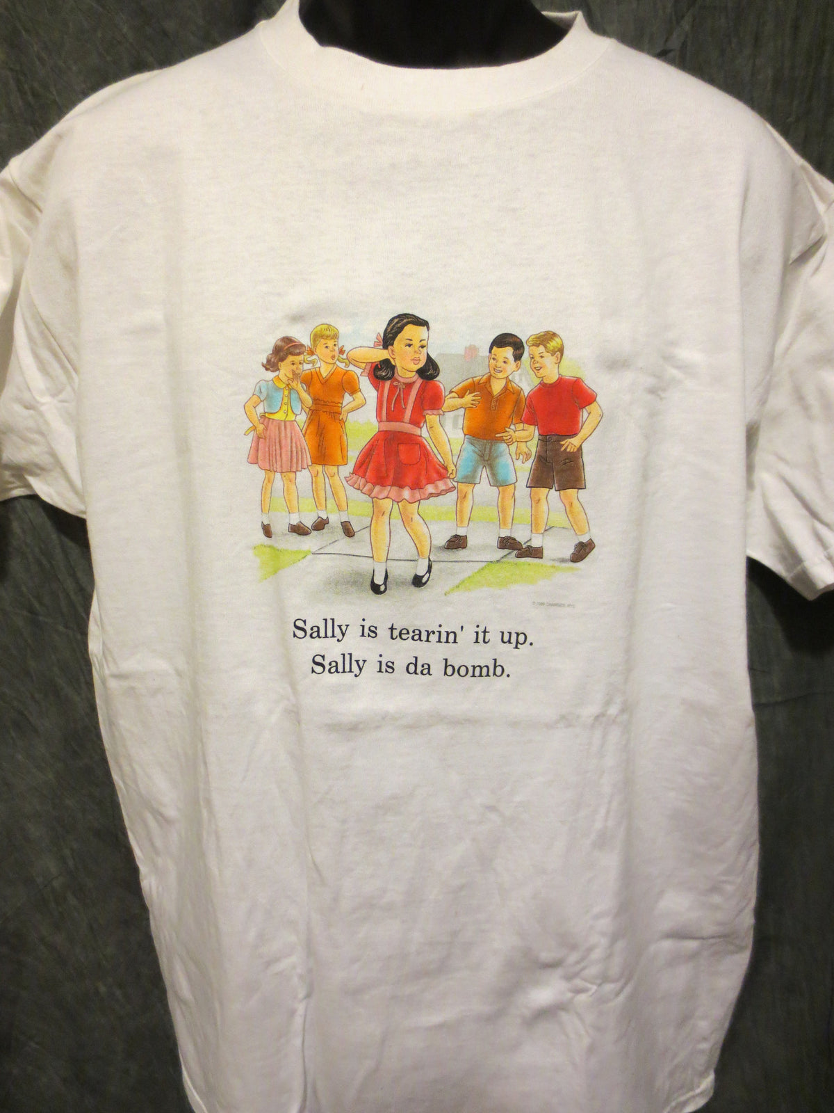 Childhood Sally is Tearin it Up, Sally is Da Bomb Adult White Tshirt - TshirtNow.net - 7