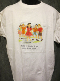 Thumbnail for Childhood Sally is Tearin it Up, Sally is Da Bomb Adult White Tshirt - TshirtNow.net - 7