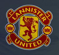 Thumbnail for LIMITED EDITION: Game of Thrones Manchester United Logo Parody Spoof t-shirt: House Lannister United Logo on Grey Colored Tshirt - TshirtNow.net - 2