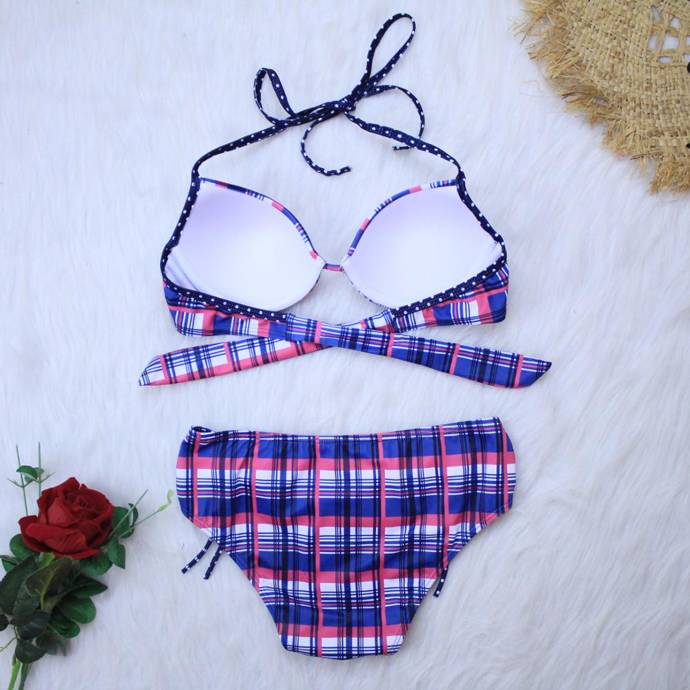 Underwire Mid-waist Bandage Bikini Swimwear