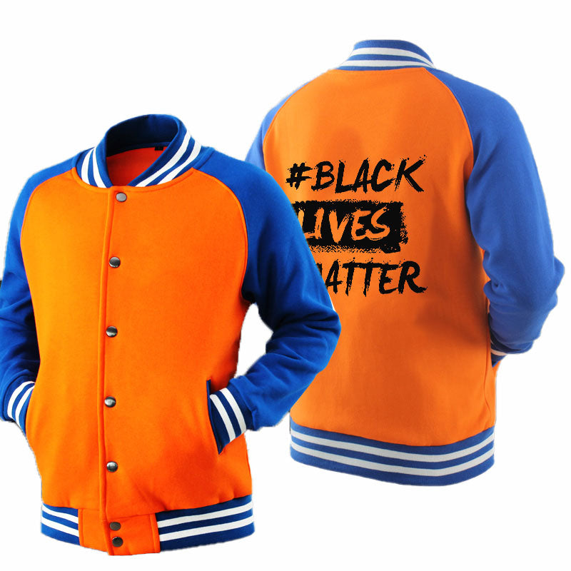 Black Lives Matter - Men's Thick Cotton Fleece Zipper Fitted Baseball Jacket