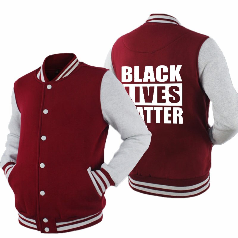 Black Lives Matter - Men's Thick Cotton Fleece Zipper Fitted Baseball Jacket