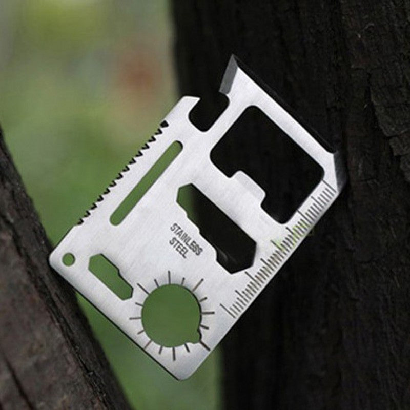 11 in 1 Multifunction Outdoor Hunting Survival Camping Pocket Military Credit Card Knife Multitool