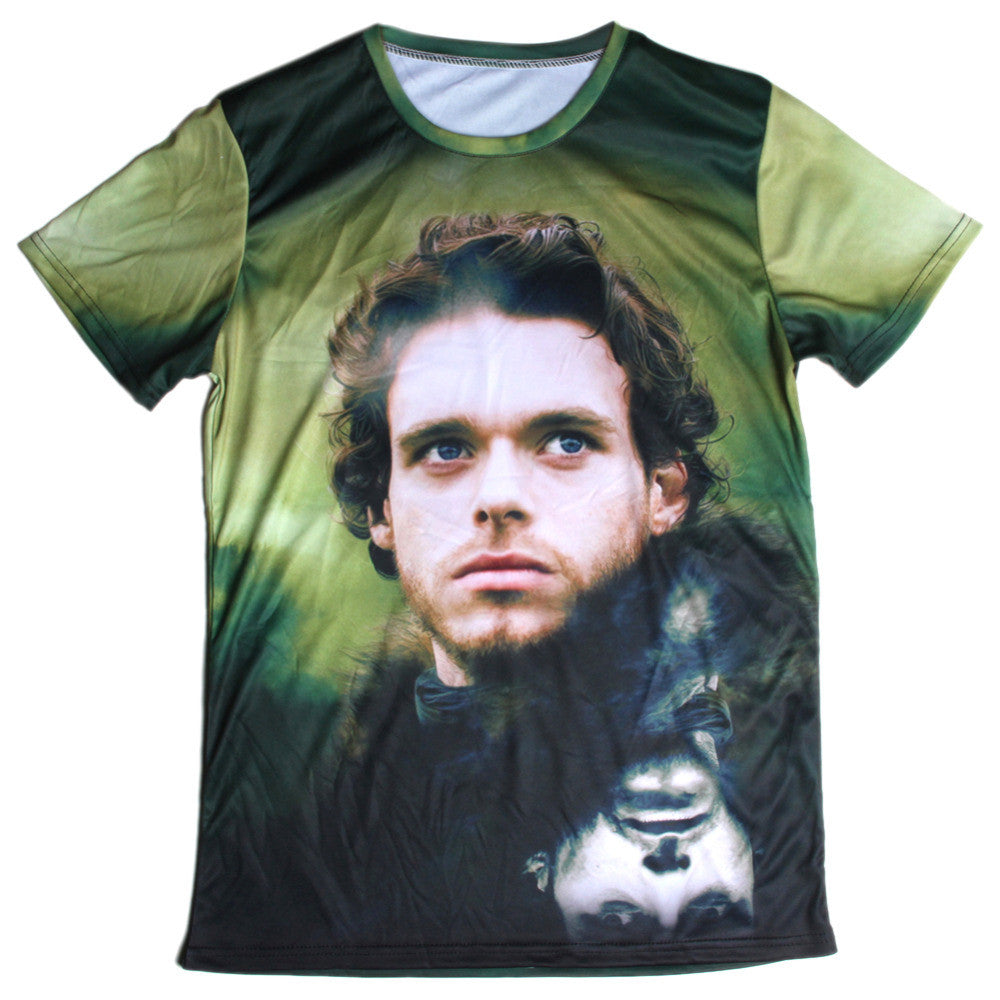 Game of Thrones Rob Stark Face Allover 3D Print Tshirt - TshirtNow.net - 1