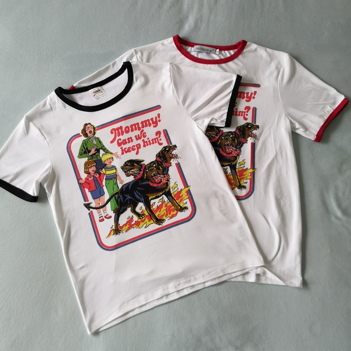Childhood Mommy We Can Keep Him Dogs Tshirt