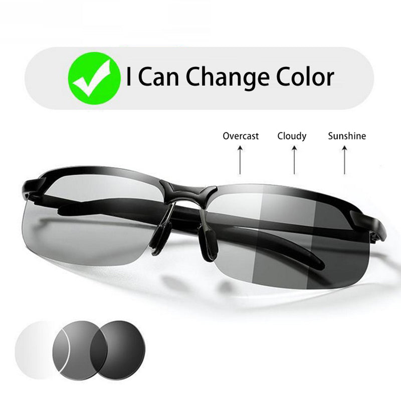 Photochromic Men Polarized Driving Chameleon Sunglasses