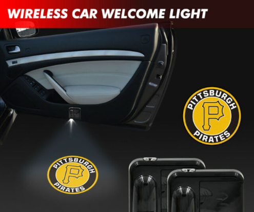 2 MLB PITTSBURGH PIRATES WIRELESS LED CAR DOOR PROJECTORS