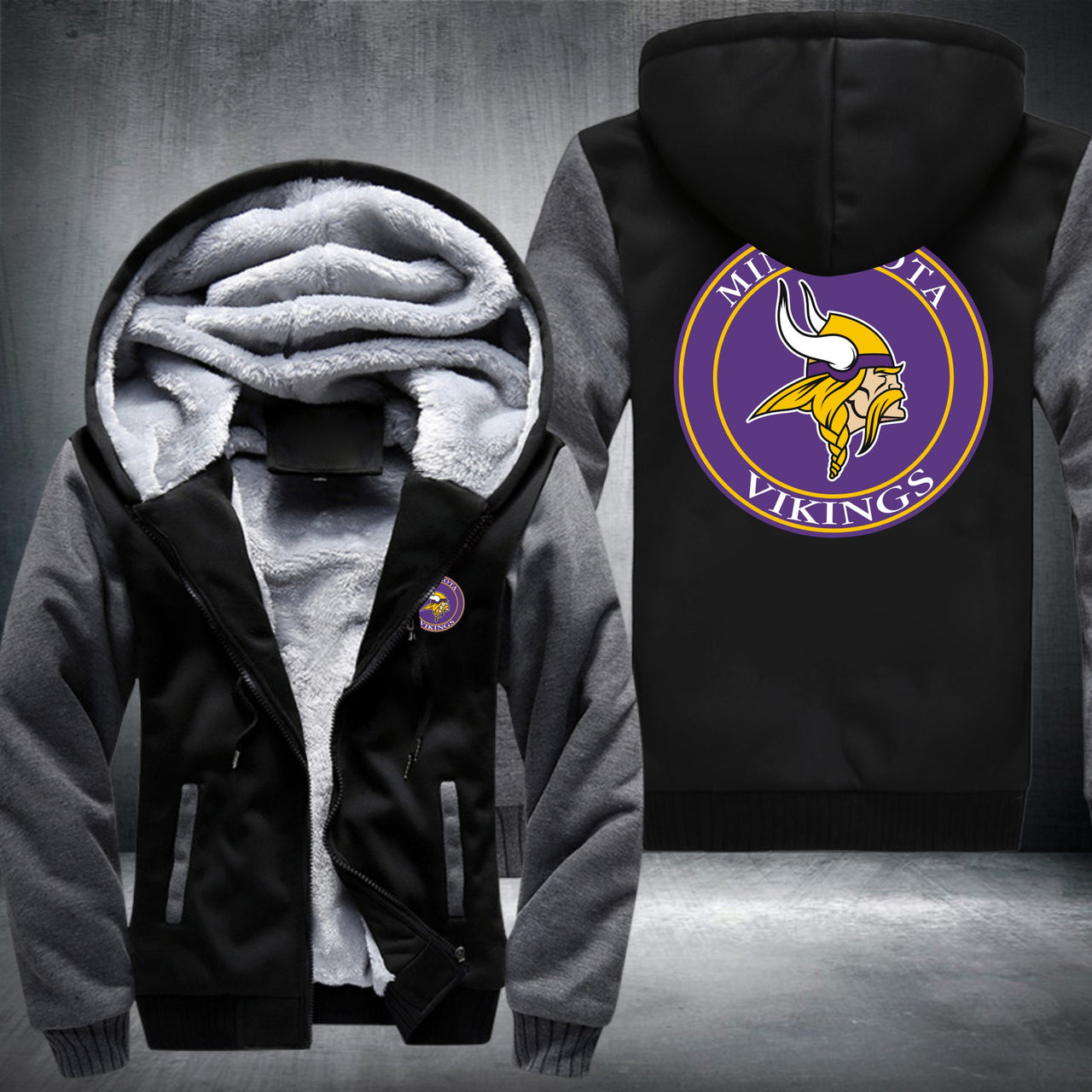 NFL MINNESOTA VIKINGS LOGO THICK FLEECE JACKET
