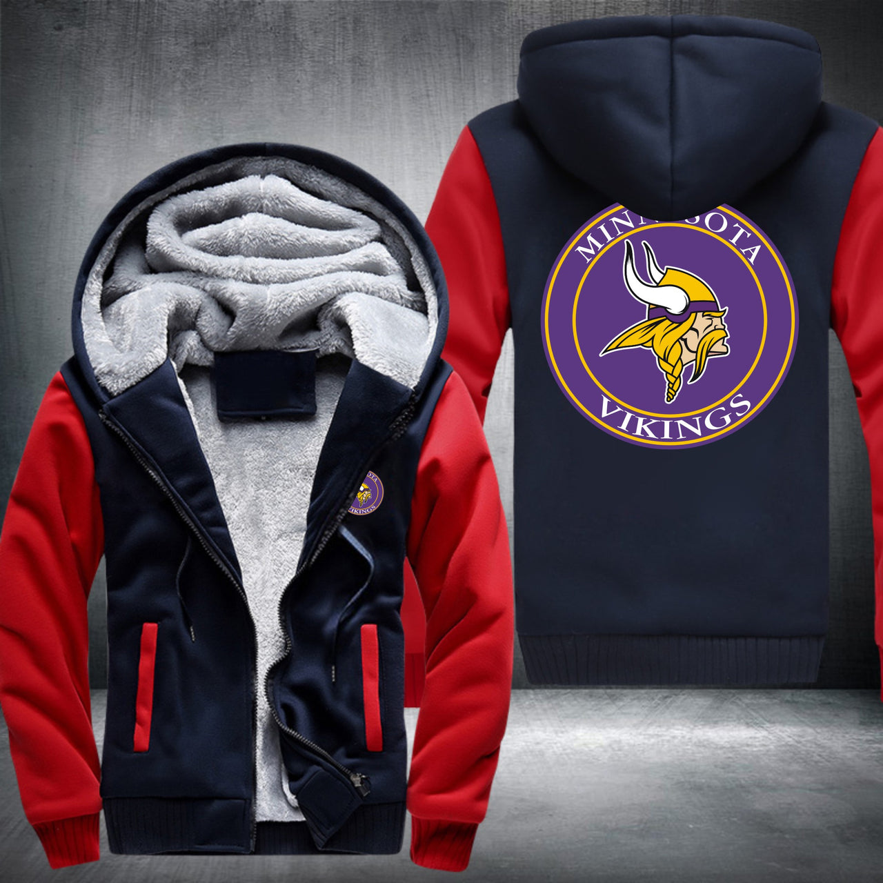 NFL MINNESOTA VIKINGS LOGO THICK FLEECE JACKET