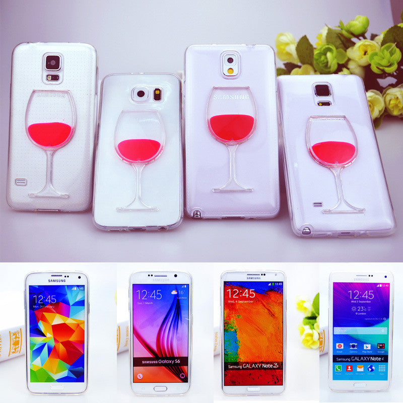 Wine Lovers Red Wine Cup Liquid Clear Case For Samsung Galaxy S7 S6 Edge S5 S6 Note 3 Note 4 Note 5 Hard Transparent Phone Cases Back Cover - TshirtNow.net - 3