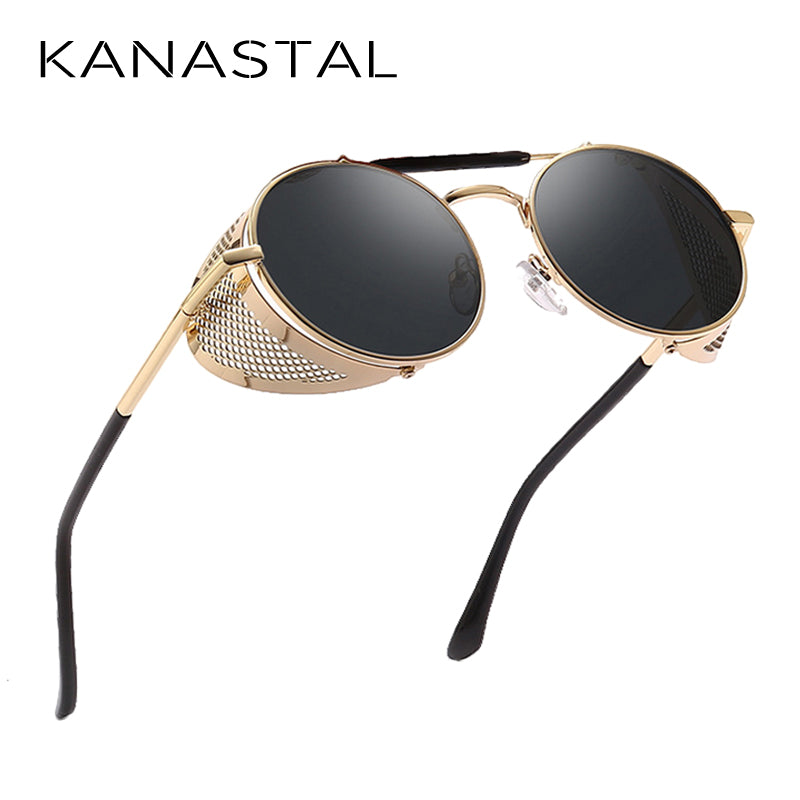 Retro Round Steampunk Sunglasses for Men and Women