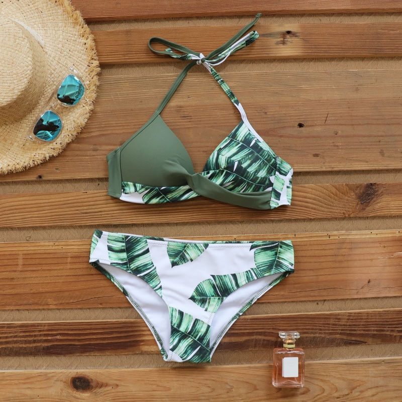 Wire Free Women Sexy Push Up Bikinis Set Swimwear