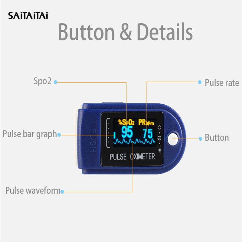 Health Care LED Digital Fingertip Pulse Oximeter