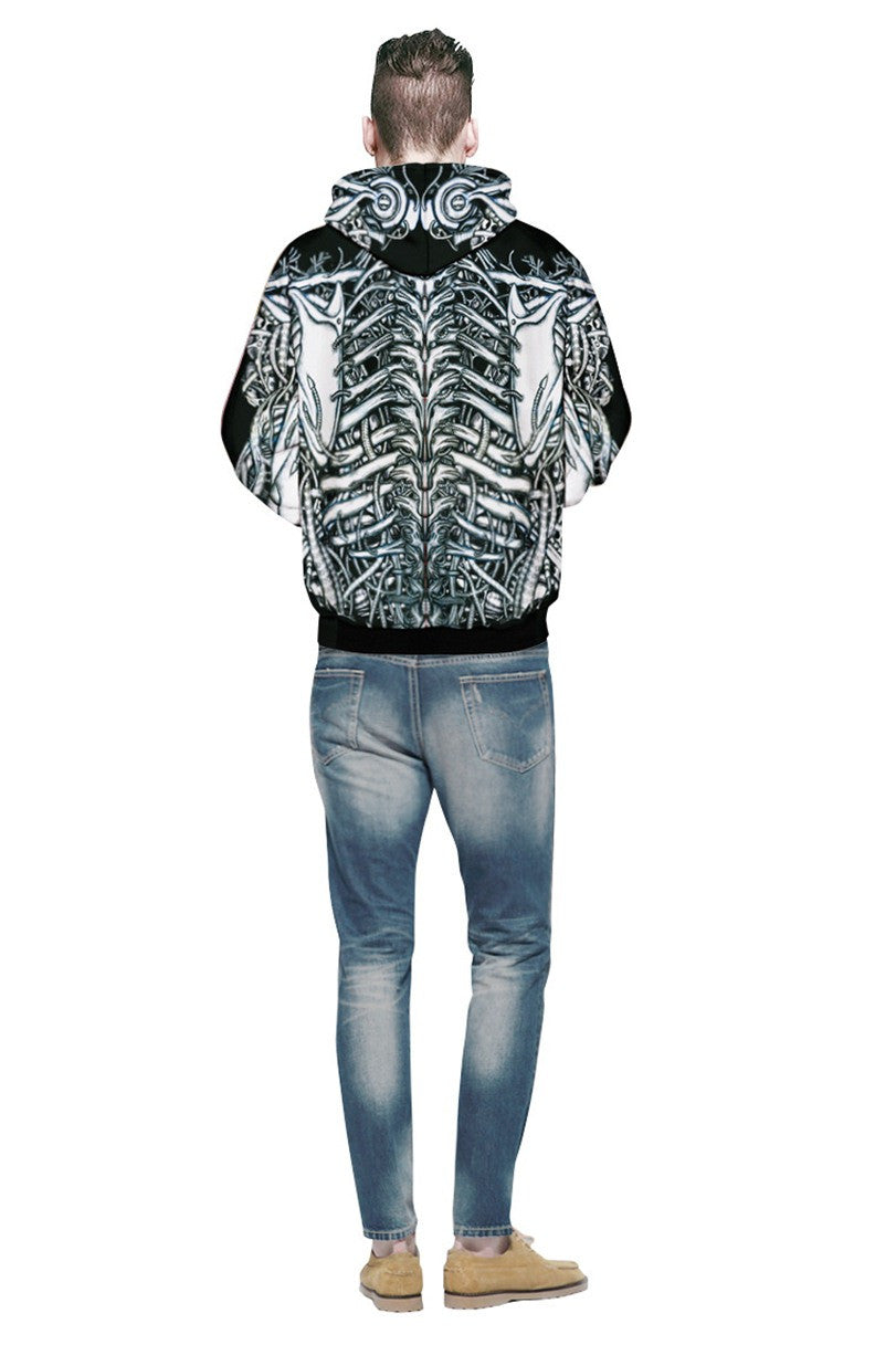 Skeleton Allover 3D Print Hoodie
