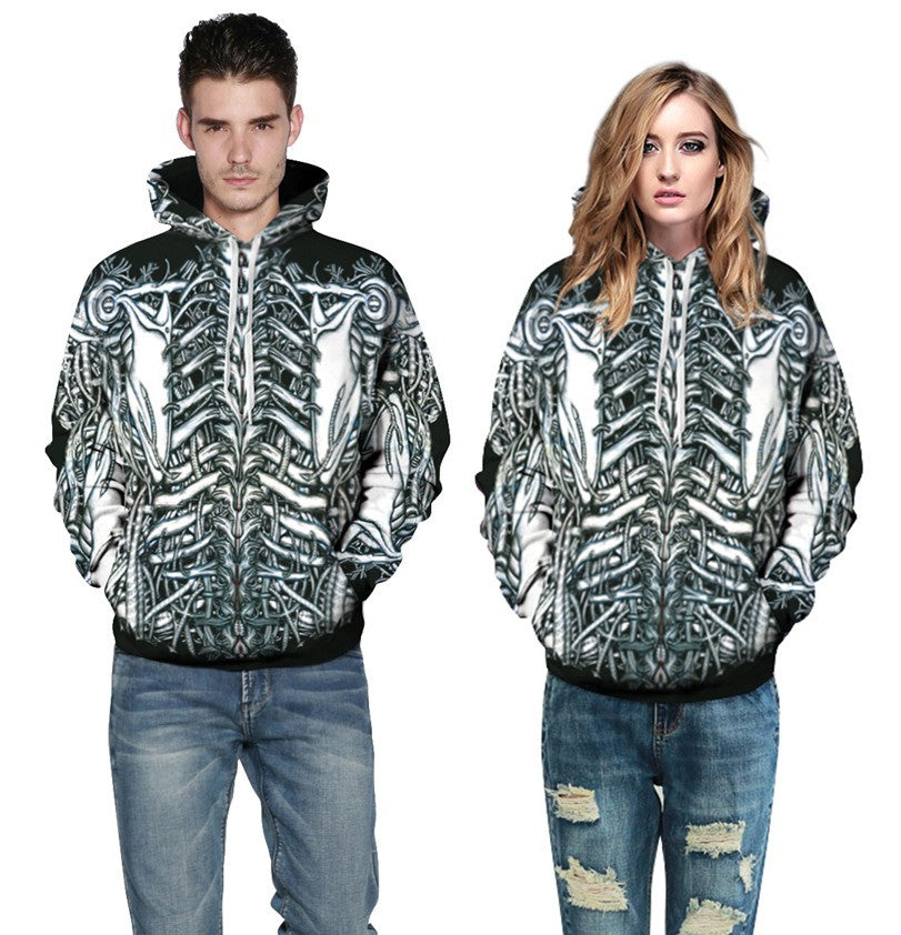 Skeleton Allover 3D Print Hoodie
